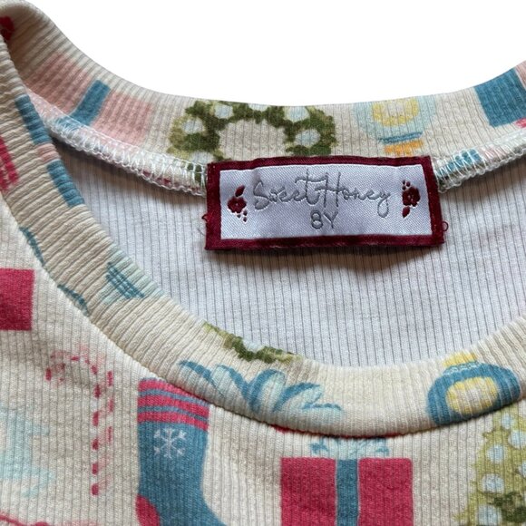 SweetHoney Christmas Ribbed Holiday Dress size 8 - Picture 2 of 6